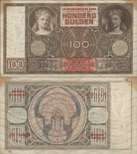 *100 guldenov Holandsko 1939-44 P51 VF - Kliknutím na obrázok zatvorte -